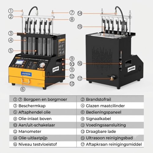 AUTOOL CT500 - Industriële GDI/EFI/FSI injectorreiniger en tester