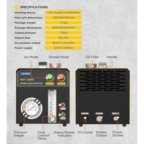 AUTOOL SDT205S rookmelder