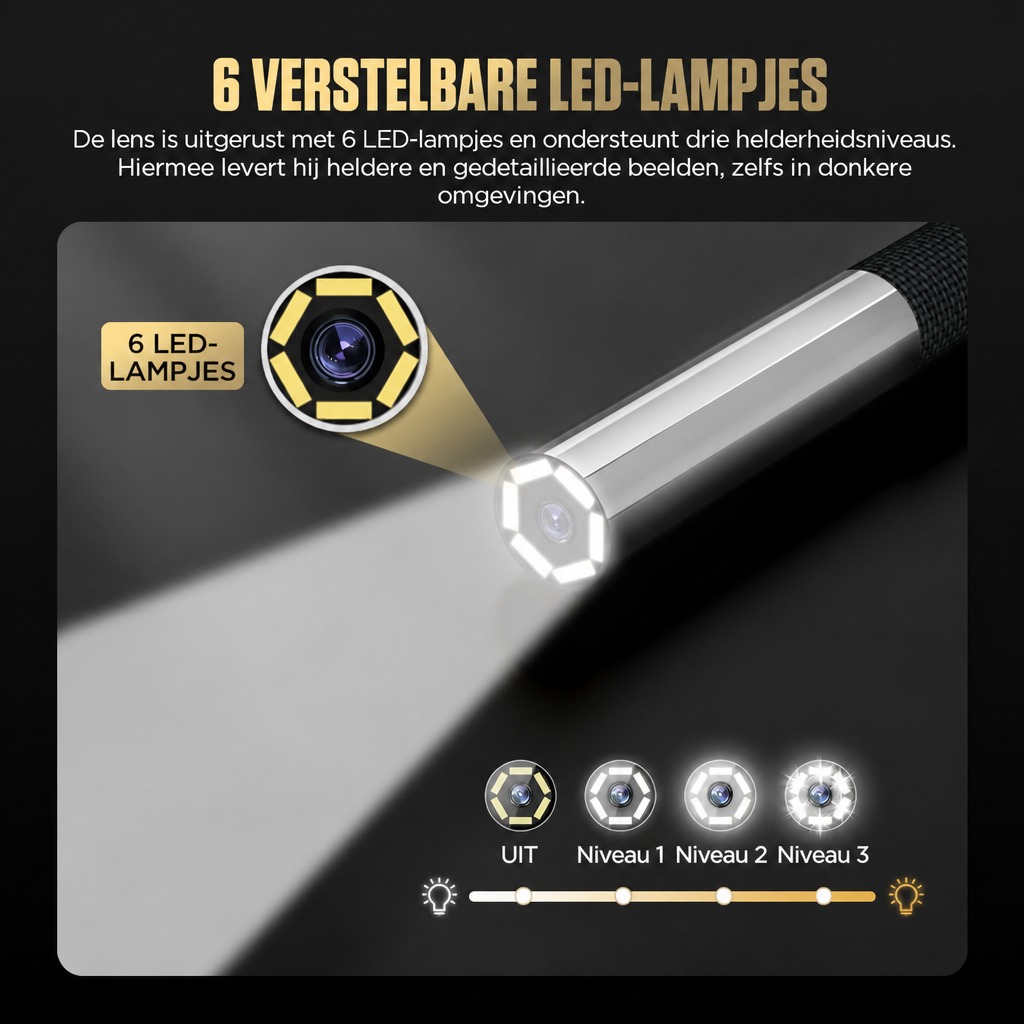 6 verstelbare LED-lampen
