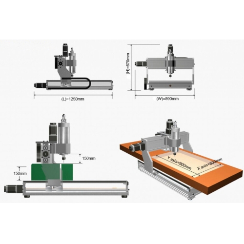 CNC Freesmachine 6090Z 4D + Waterkoeling systeem