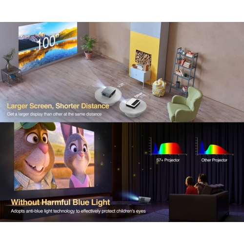 A9G FULL HD/4K LED-projector, WiFi 6 HDR10 ANDROID LED-tv met Dolby Audio-geluid