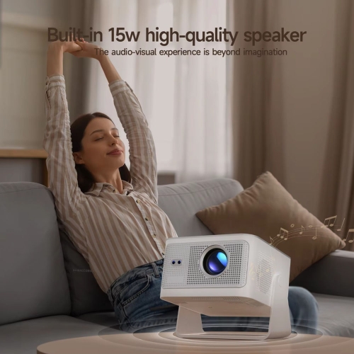 HY350MAX Full HD/4K-projector, WiFi 6 HDR10 Android LED-tv met WiFi-luidspreker