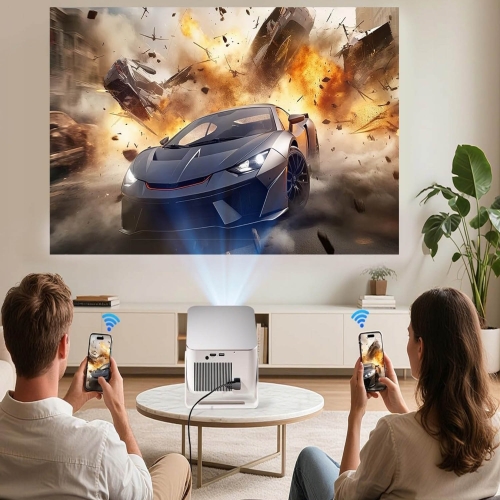 HY350MAX Full HD/4K-projector, WiFi 6 HDR10 Android LED-tv met WiFi-luidspreker