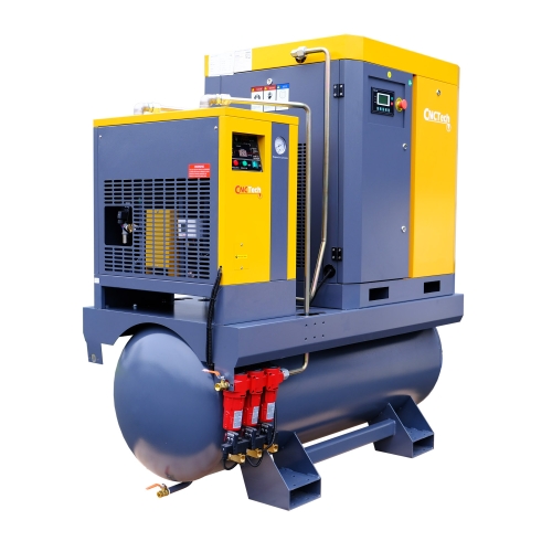 3-in-1 schroefcompressor 11 kW | 1500 l/min | 500 l tank en ontvochtiger