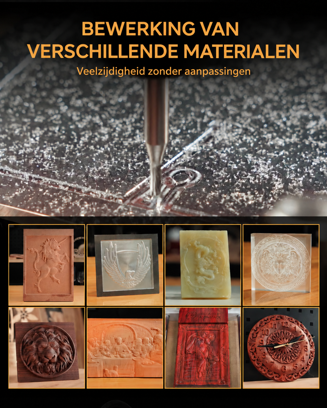 Voorbeelden van verwerking van diverse materialen