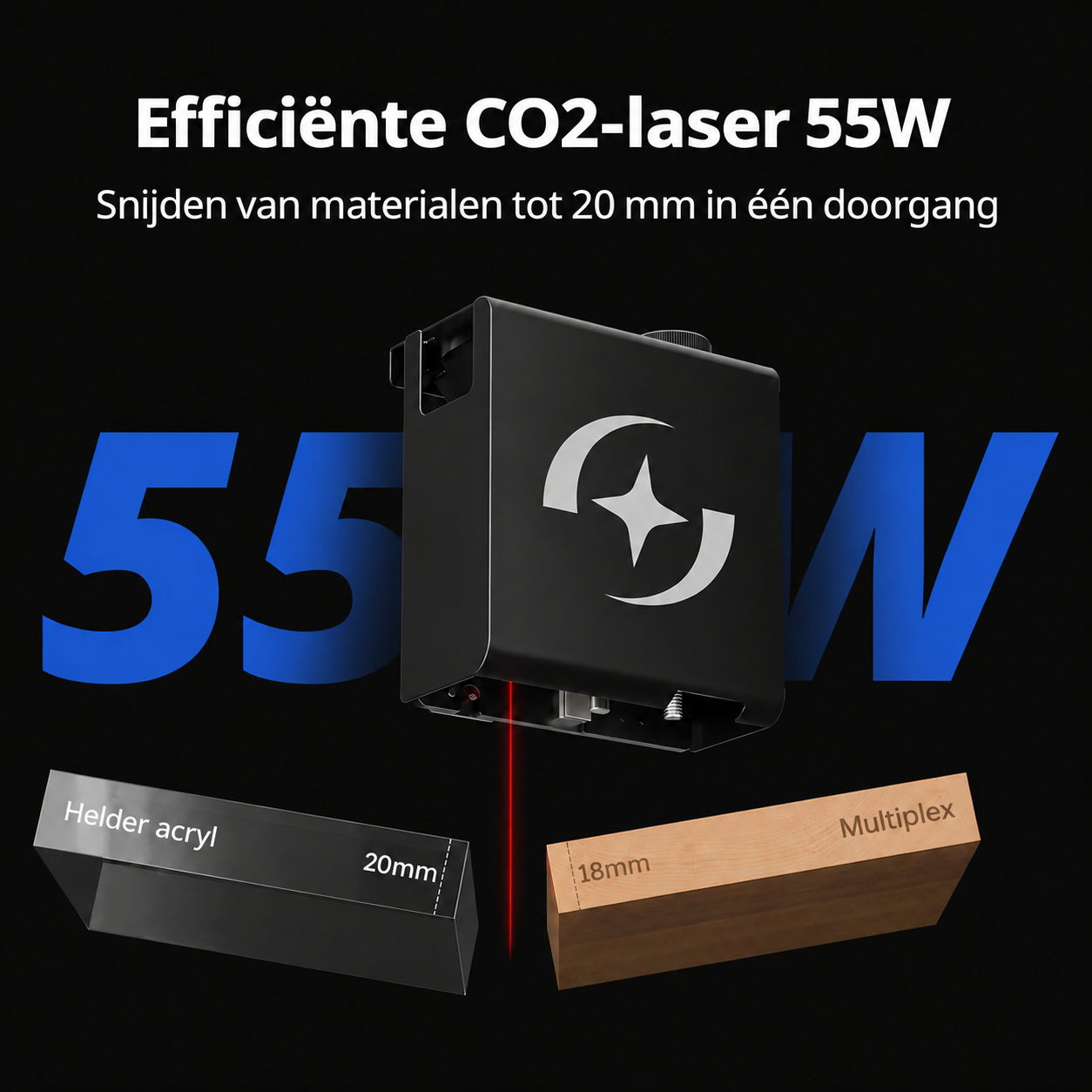 CO2-laser met 55 W optisch vermogen