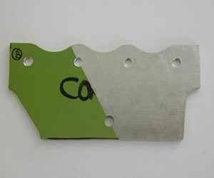 Een voorbeeld van laserwerk met een metalen element