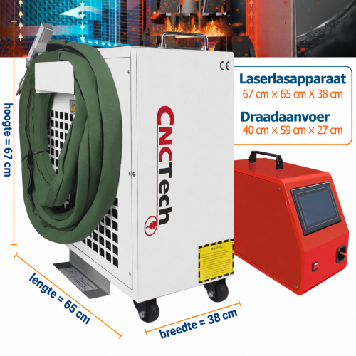 FIBER LASERREINIGER en LASERLASAPPARAAT 3-in-1 1500W V3 + ACCESSOIRES